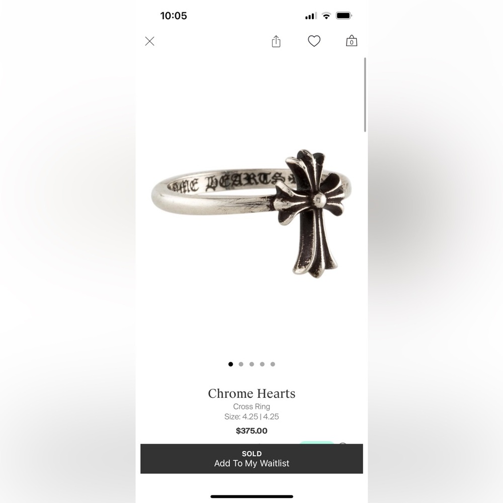 Chrome hearts rare cross Ring - Picture 4 of 4